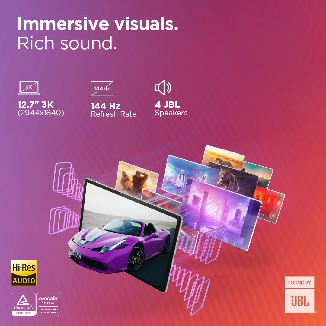 Lenovo {Smartchoice} Idea Tab Pro with Pen Plus|12.7" 3K Display|144 Hz Refresh|12 GB RAM, 256 GB ROM| AI-Enabled| MediaTek Dimensity 8300|Quad JBL Speakers|10200 mAh Battery with 45 W Charger|WiFi 6e - Image 4