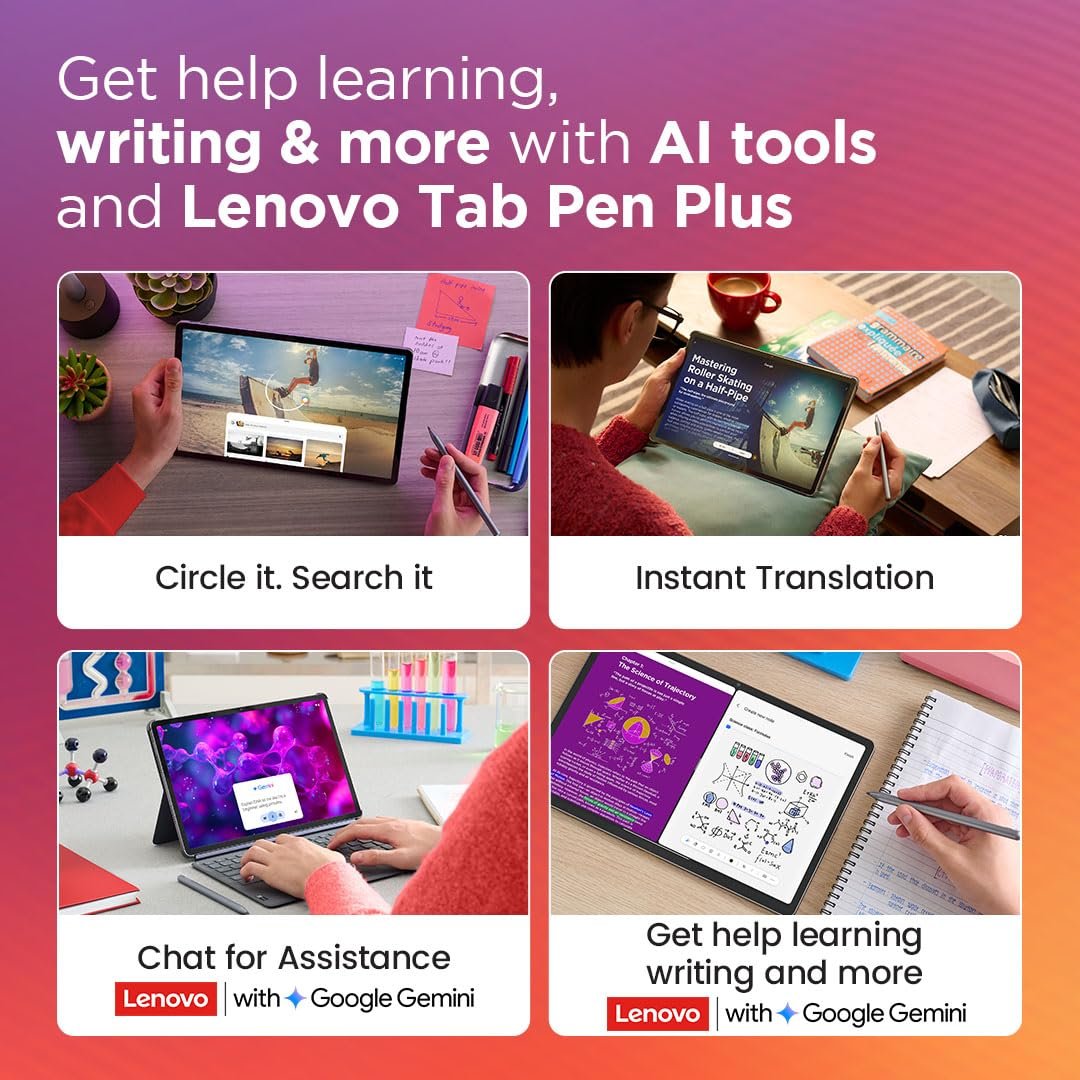 Lenovo {Smartchoice} Idea Tab Pro with Pen Plus|12.7" 3K Display|144 Hz Refresh|12 GB RAM, 256 GB ROM| AI-Enabled| MediaTek Dimensity 8300|Quad JBL Speakers|10200 mAh Battery with 45 W Charger|WiFi 6e - Image 3